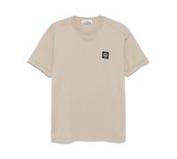 Stone Island - T-shirt a maniche corte con logo - - Tops - Uomo - Beige - M