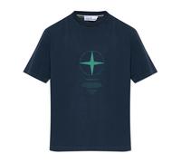 Stone Island - T-shirt con logo stampato - - Tops - Uomo - Blu - S
