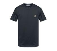 Stone Island, ,Tops ,Uomo ,Nero ,S Camiseta Azul Marino con Logotipo