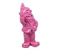 Stone-Lite - Statuetta - Nano Da Giardino Che Mostra Dito Medio - 30 Cm - Fuxia - Regalo Divertente