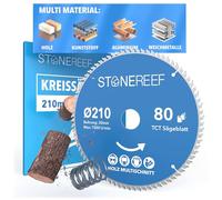 STONE REEF Lama per sega circolare 210 x 30 cm, con adattatore su foro da 20 e 16 mm, compatibile con smerigliatrice angolare Bosch, Makita ecc. - Lama per sega circolare - per legno, metallo e