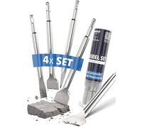 STONE REEF Set di scalpelli SDS Plus, 4 pezzi, scalpello per piastrelle, spatole e punte per martello perforatore con piastrelle larghe