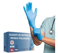 Stone&Stone Medical 100 Guanti NITRILE MONOUSO Resistenti senza polvere Dispositivo Medico ipoallergenici senza lattice | Medici Chef Estetisti Tatuatori Uso Alimentare | Varie Taglie (Blu, XL)