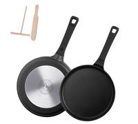 Stone&Stone Padella per Crepes e Pancake 26cm super Antiaderente per Induzione e gas | Crepiera con rivestimento Ceramico Tedesco | Senza PFOA PFAS PTFE | Spatola e Stendi Pastella Inclusi