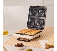 STONE STUDIO - Tostiera Per Panini, Grill E Waffle Con Piastre Intercambiabili Bianco Sporco