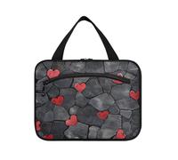 Stone Texture French Art appeso borsa da viaggio appeso con gancio, design compatto compongono borse per adulti viaggio bolsas de maquillaje para mujer L, pietra texture arte francese, Large
