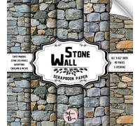 Stone Wall Scrapbook Paper: Double Sided Sheets | Rock Texture for Junk Journals, Origami, Card Making, and Various DIY Craft Projects | 8.5" x 8.5" (21.59 x 21.59 cm)