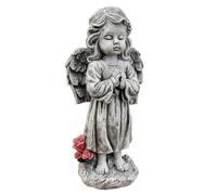 stoneandstyle Figura di pietra angelo in piedi in preghiera, grande, resistente al gelo, altezza 40 cm, pietra massiccia
