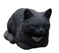 stoneandstyle Figura di pietra gatto sognatore nero, ca. 36 cm, resistente al gelo, pietra