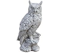 stoneandstyle Statua di pietra gufo grande realistico resistente al gelo in pietra artificiale