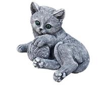 stoneandstyle Statua Scultura gatto sta giocando fatto a mano resistente al gelo