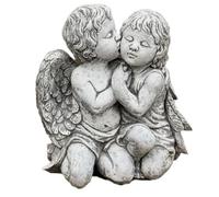 stoneandstyle Statuetta di pietra con angeli, resistente al gelo, altezza 40 cm, massiccio, ca. 23,4 kg, angelo di trincea