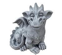 stoneandstyle Statuetta di pietra grande drago Cristiano resistente al gelo resistente alle intemperie