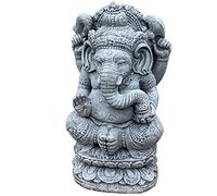 stoneandstyle Statuetta in pietra Ganesha 12,1 kg resistente al gelo in pietra massiccia