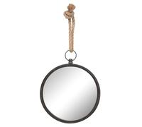 Stonebriar Round 10" Brown Metal Accent Specchio da Parete con Passante per Appendere la Corda, Metallo, Marrone, 27.5L x 25.5W cm