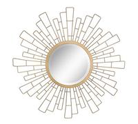 Stonebriar Round Decorative 23.6" Geometric Metal Sunburst Hanging Specchio per Parete, Metallo, Oro Anticato, 58,42 cm