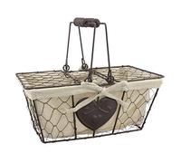Stonebriar sb-6099 a Farmhouse Metal Basket Dettagli con Cuore e Coperchio