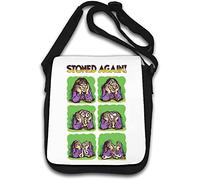 Stoned Again Funny Melting Face Graphic - Borsa a tracolla bianca