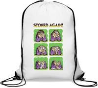 Stoned Again - Sacca da palestra casual con stampa a faccia che si scioglie, colore bianco