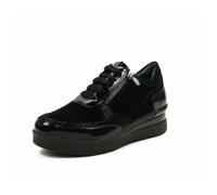 Stonefly 220676 Black Sneakers per Donna in Nabuk e Vernice con Lampo e Zeppa Media (Taglia 38)