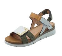 Stonefly 220834 Elody Calf Dusty Green Birch White Sandali per Donna in Pelle Zeppa Media (Taglia 38)