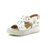 Stonefly 220902 Parky Nappa White sandali per Donna in pelle traforata zeppa alta (Taglia 36)