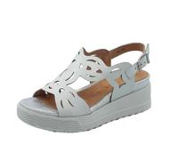 Stonefly 220902 Parky Nappa White sandali per Donna in pelle traforata zeppa alta (Taglia 40)