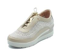 Stonefly 223606 Cream 38 Nap Strass Sneakers Confort per Donna in Pelle ed Ecopelle con allaccio Rap (Taglia 35)