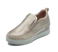Stonefly 223733 Cream 67 Simply Taupe Mocassini per Donna in camoscio ed Ecopelle con Zeppa Media (Taglia 37)
