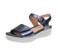 Stonefly Aqua Iii - Sandali In Pelle Con Zeppa Blu - Donna Scarpe Sandali