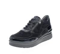 Stonefly 220676 Black Sneakers per Donna in Nabuk e Vernice con Lampo e Zeppa Media (Taglia 37)