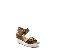 Stonefly Ely 17 Sandalo zeppa comfort con fibbie da donna CALF 219135 CIGAR BROWN Marrone (numeric_36)