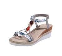 Stonefly Sandali Donna Sandalo Zeppa Donna Wedge Sandals Boho con Perline Plantare Leggero Comodo Perfetti per Estivo CasualPlaya
