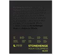 Stonehenge Legion Aqua - Blocco per acquerelli, 63,5 kg, spremitura a freddo, 20,3 x 25,4 cm, carta nera, 15 fogli
