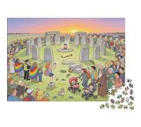 Stonehenge Solstizio Estatale Selfie Surge Puzzle in Legno Impermeabile Puzzles Da 1000 Pezzi Per Adulti Divertenti Giochi Di Puzzle Impegnativi