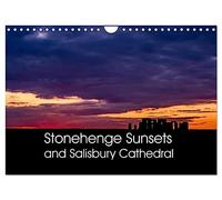 Stonehenge Sunsets & Salisbury Cathedral (Wall Calendar 2027 DIN A4 landscape),