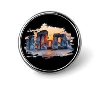 Stonehenge1 Spilla rotonda da bavero, spilla da cravatta, elegante, per cappello, abbigliamento, gioielli e accessori.
