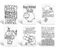 Stonehouse Collection Happy Birthday Kid - Set di biglietti di auguri da colorare - 12 biglietti colorati e buste (assortiti)