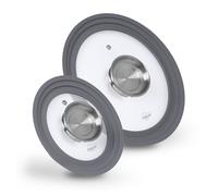 Stoneline 2 coperchi in vetro con pomello Aroma diam. 16-20 e 24-28cm