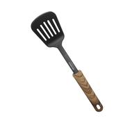 STONELINE BACK TO NATURE Spatola da 33 cm in nylon, manico effetto legno, spatola scanalata con supporto, resistente al calore, per pentole antiaderenti, utensili da cucina