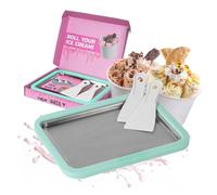 STONELINE by Mr. Ice Cream Rolls ORIGINALE Piastra di Gelato Istantaneo 26x21x3,5 cm, 2 Spatole Gelatiera Manuale Macchina per Gelato Arrotolato Sorbetto Yogurt Congelato Ice Cream Rolls Maker, Menta