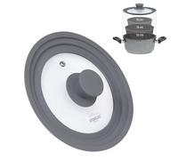 STONELINE Coperchio in vetro multifunzionale, con bordo in silicone,