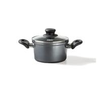 STONELINE Pentola 16 cm con Coperchio, Casseruola Antiaderente in Alluminio Pressofuso, Pentola Induzione con Rivestimento Antiaderente con Vere Particelle di Pietra, Tutti i Piani Cottura