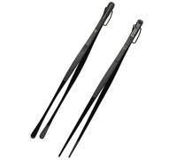 STONELINE Pinze da cucina lunghe in acciaio inox con rivestimento in titanio, 30,5 cm, set da 2 pezzi, pinze per barbecue, pinze antiruggine con punta scanalata stretta larga, per cucinare arrostire