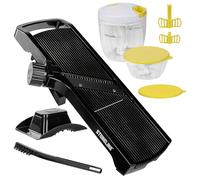 STONELINE Set di utensili da cucina: tagliaverdure e tritatutto multiuso: utensile da cucina versatile per frutta, verdura, formaggio e altro, facile da usare, salvaspazio, acciaio inox e plastica