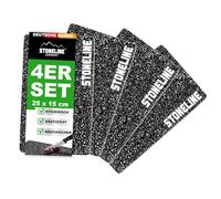 STONELINE Set Tagliere, Rettangolare, 4 Pezzi, Vetro, 26.7 x 16.5 x 4.7 cm, Colore : Grigio