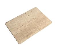 StonePlus Vassoio in travertino beige in marmo naturale, vassoio per formaggi da pasticceria, piatto da caffè da dessert, lastra di marmo liscia a doppia faccia (travertino beige)