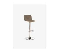 STONES HOME FURNITURE, Set 2 Sgabelli Rivestiti in Tessuto con Struttura in Metallo, Sgabello Bar e Cucina Regolabile con Alzata a Gas, Modello Jimmy, Colore Grigio Chiaro e Bianco, 38.5x 6x 88/102 cm