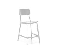 STONES HOME FURNITURE, Sgabello in Legno Laccato con Struttura in Metallo Verniciato, Sgabello Bar e Cucina, Modello Woody, Colore Bianco, 51 x 51 x 97 cm