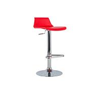 STONES HOME FURNITURE, Sgabello in Polipropilene con Struttura in Metallo, Sgabello Bar e Cucina Regolabile con Alzata a Gas,Modello Fred, Colore Rosso e Grigio Cromato, 39 x 41 x 72/94 cm